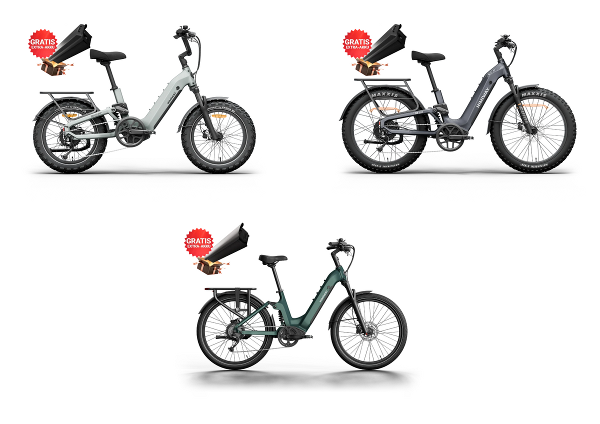 Mehr Reichweite für dein Himiway E-Bike: Entdecke unsere Kombipakete mit Zusatzakku!