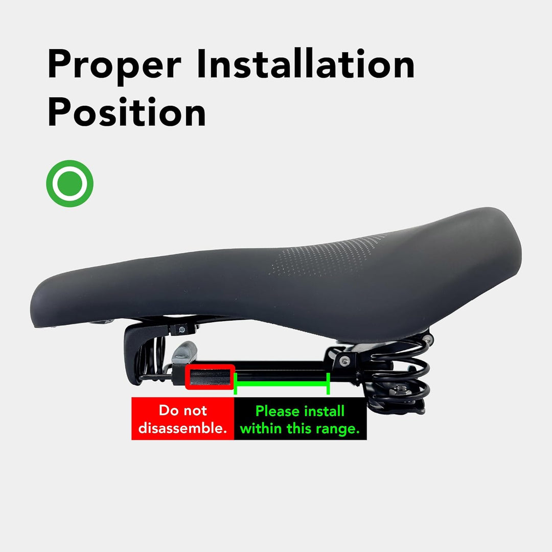 Air Seat 1 AFT Feder-Sattel – Komfortabler breiter Fahrradkissen für Stadt