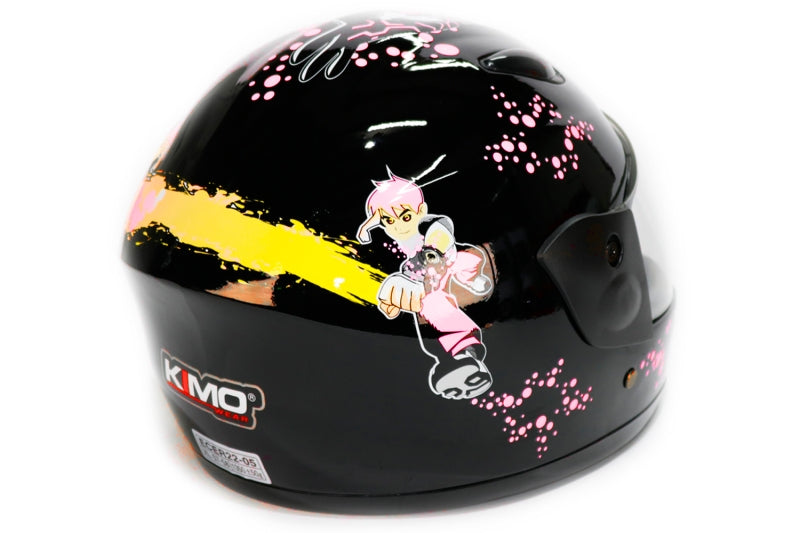 KIMO Kinder Integralhelm Sport Schwarz - ECER 22-05 Norm Vollvisier Helm