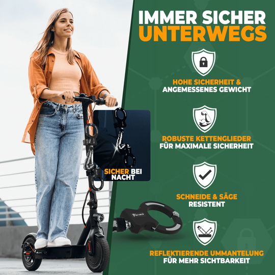 Stabiles Handschellenschloss für E-Scooter & Fahrrad