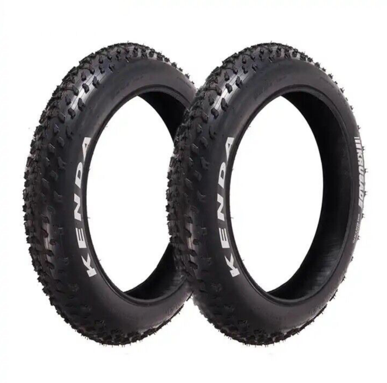 2x Fatbike Reifen KENDA Krusade 20x4 Zoll Reifen Set, Fat Bike Mantel Set Schwarz