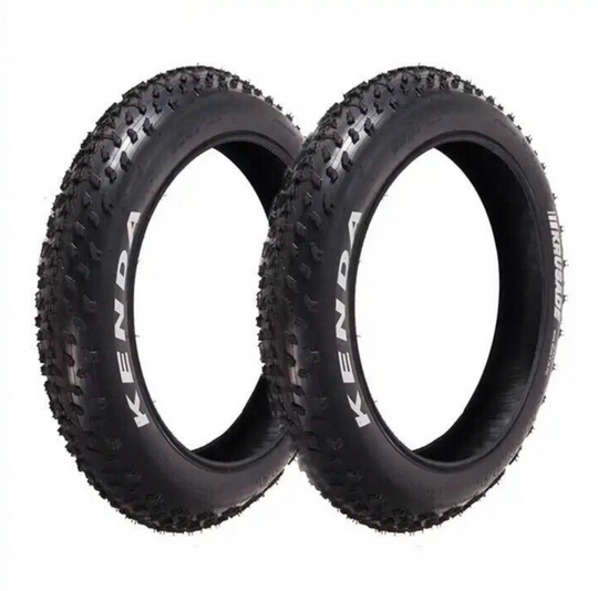 2x Fatbike Reifen KENDA Krusade 20x4 Zoll Reifen Set, Fat Bike Mantel Set Schwarz