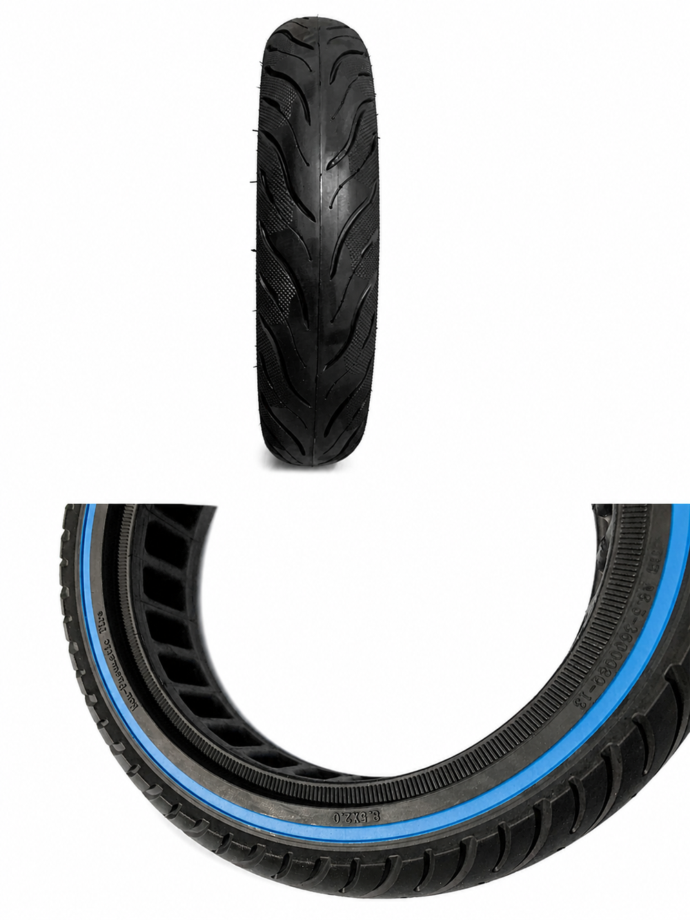 E-Scooter Reifen 8.5 x 2.0 – Sportprofil mit blauem Seitenstreifen (50-134)