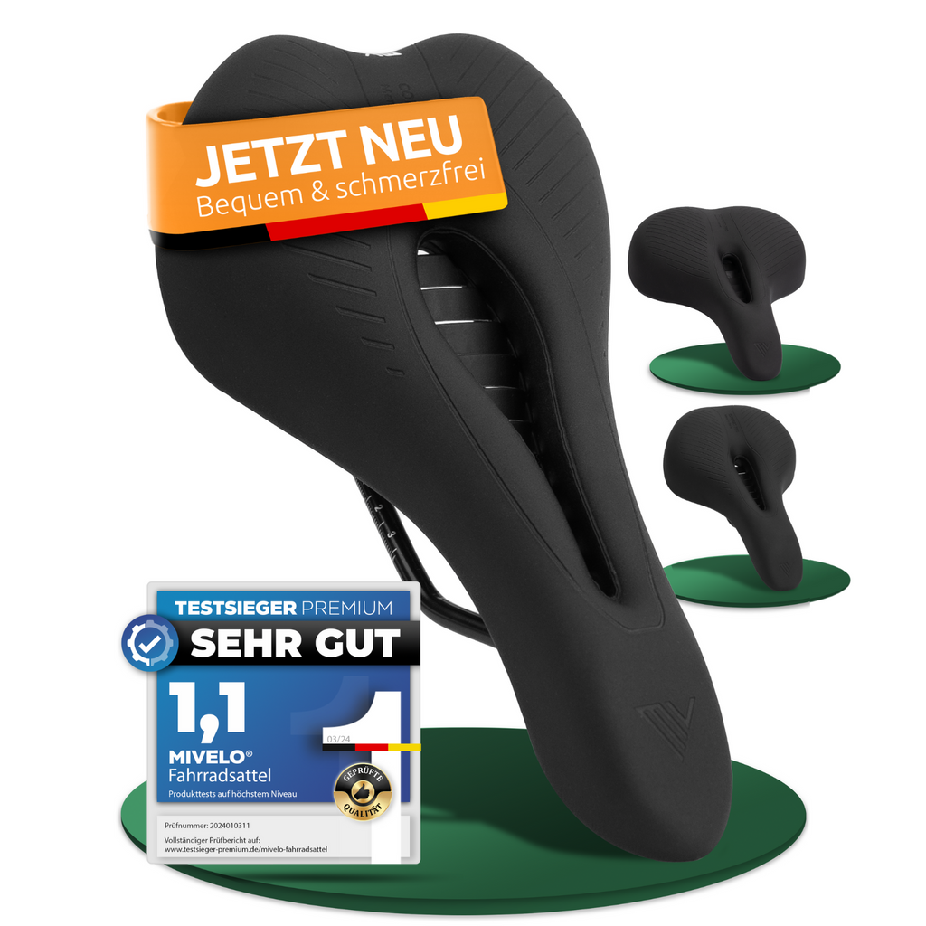 MiVelo Comfort Pro MTB Sattel – Ergonomisch & Wasserdicht – MabeaMobility