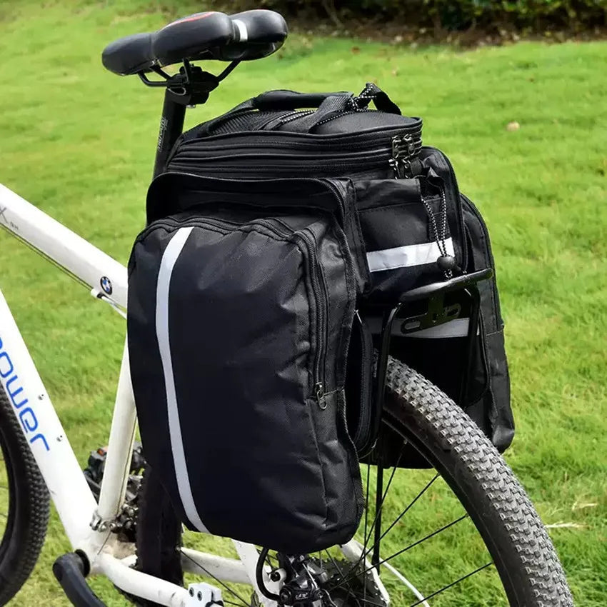 Robuste, vielseitige, wasserdichte 27 L Fahrradträgertasche – erweiterbar, reflektierend, Regenabdeckung