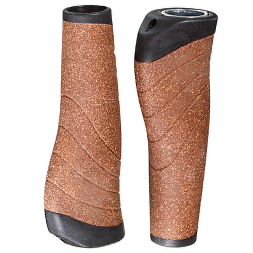Humpert Griffe Faro 135mm Paar – Ergonomische Dura Cork Lenkergriffe Braun/Schwarz