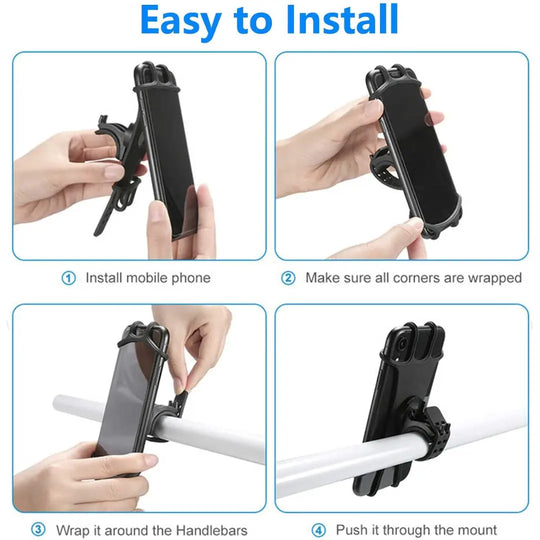 Robuste SUNIIK Gummi Handyhalterung 360° für Fahrrad E-Scooter Lenker - Sicherer Halt