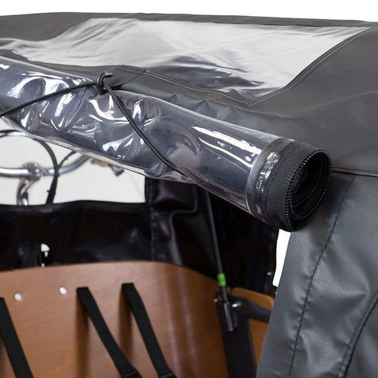 Babboe Curve Regenverdeck Schwarz – Premium Wetterschutz für Lastenfahrräder