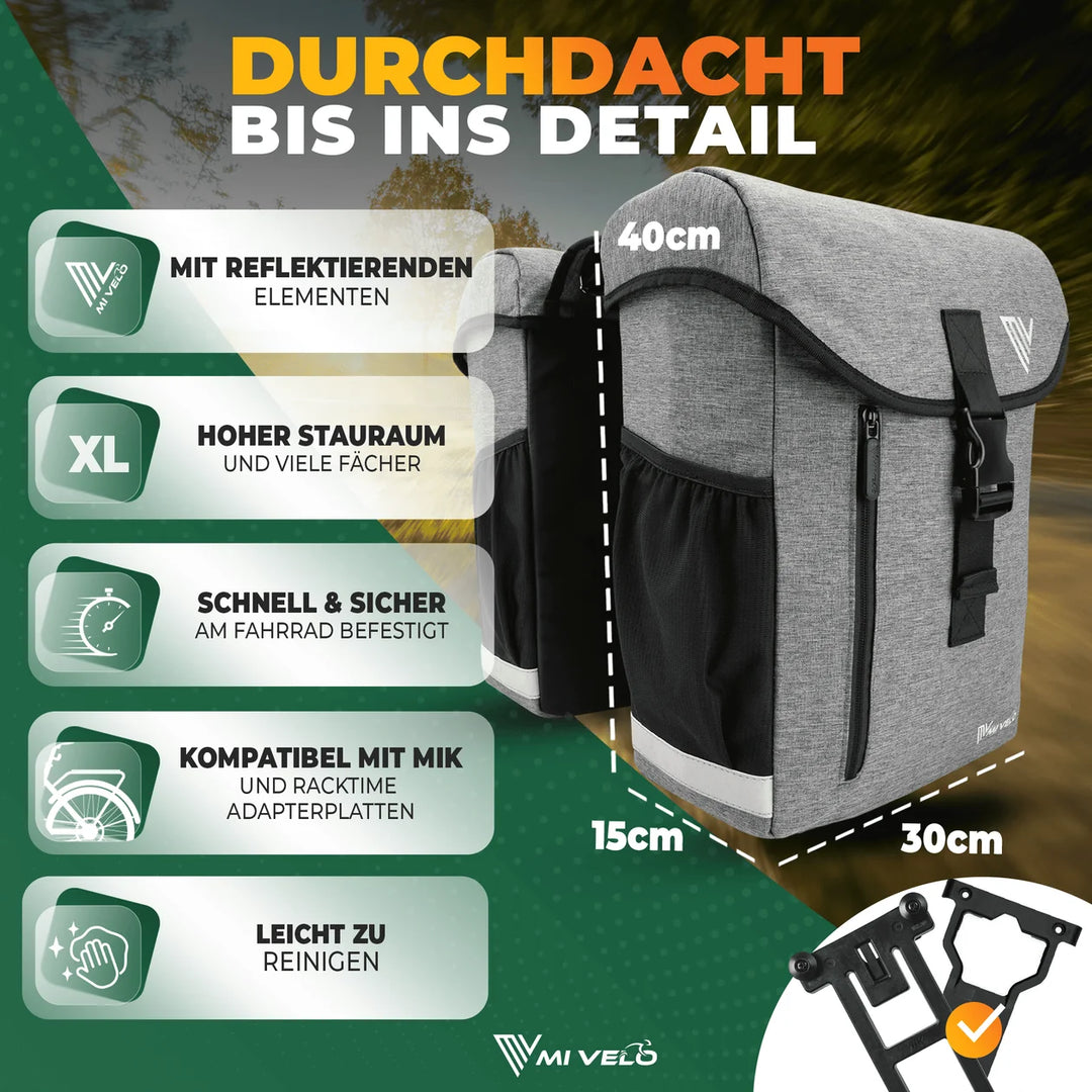 Mivelo Fahrrad Doppeltasche "DUPLEX" 36L
