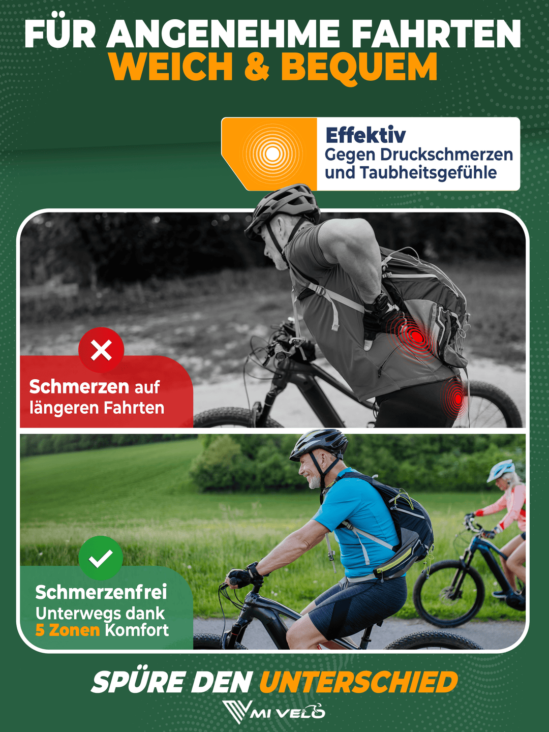 mtb komfort sattel MiVelo Comfort Pro MTB Sattel – Ergonomisch & Wasserdicht – MabeaMobility