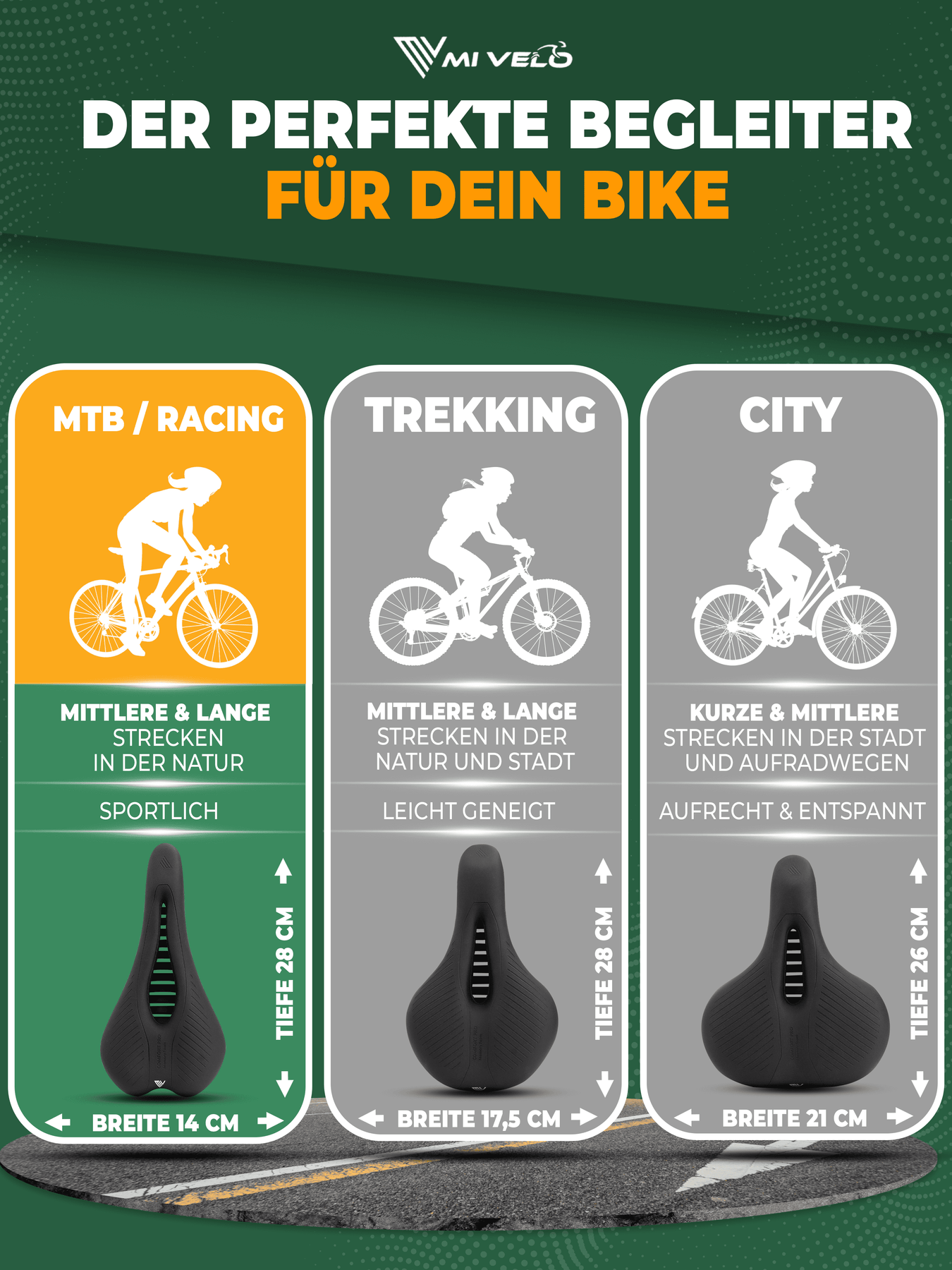 mtb comfort sattel MiVelo Comfort Pro MTB Sattel – Ergonomisch & Wasserdicht – MabeaMobility