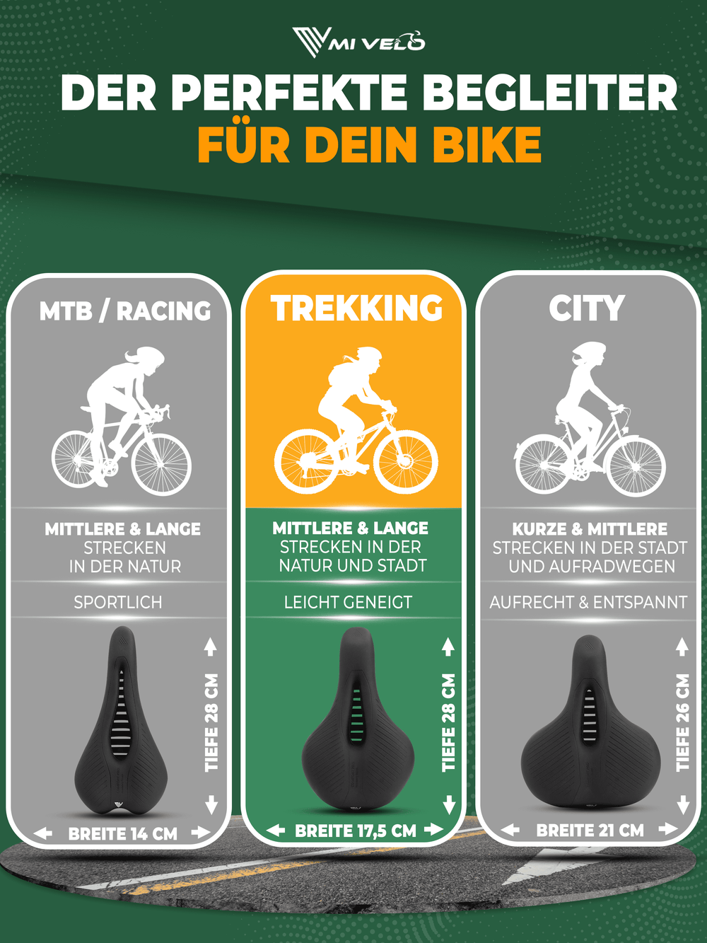 Bequemer Fahrradsattel Trekking